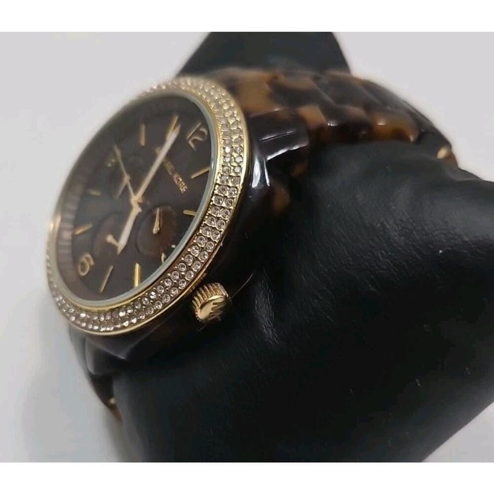 Michael Kors-MK5086 Boyfriend Gold/Tortoise Shell Women's Watch New Battery W120 - Picture 3 of 9